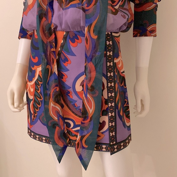 ZARA WOMEN PURPLE MULTI PUCCI PRINTED MINI DRESS NEW - Picture 6 of 11